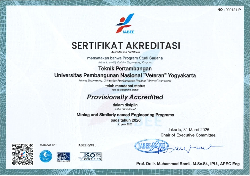 Akreditasi Prodi Teknik Pertambangan